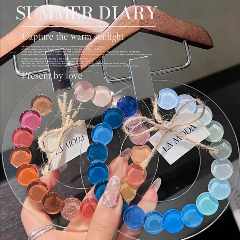 Circular Acrylic Display Board Nail Polish Nail Polish Adhesive Color Board Style Display Stand Solid Wood Display Table Metal