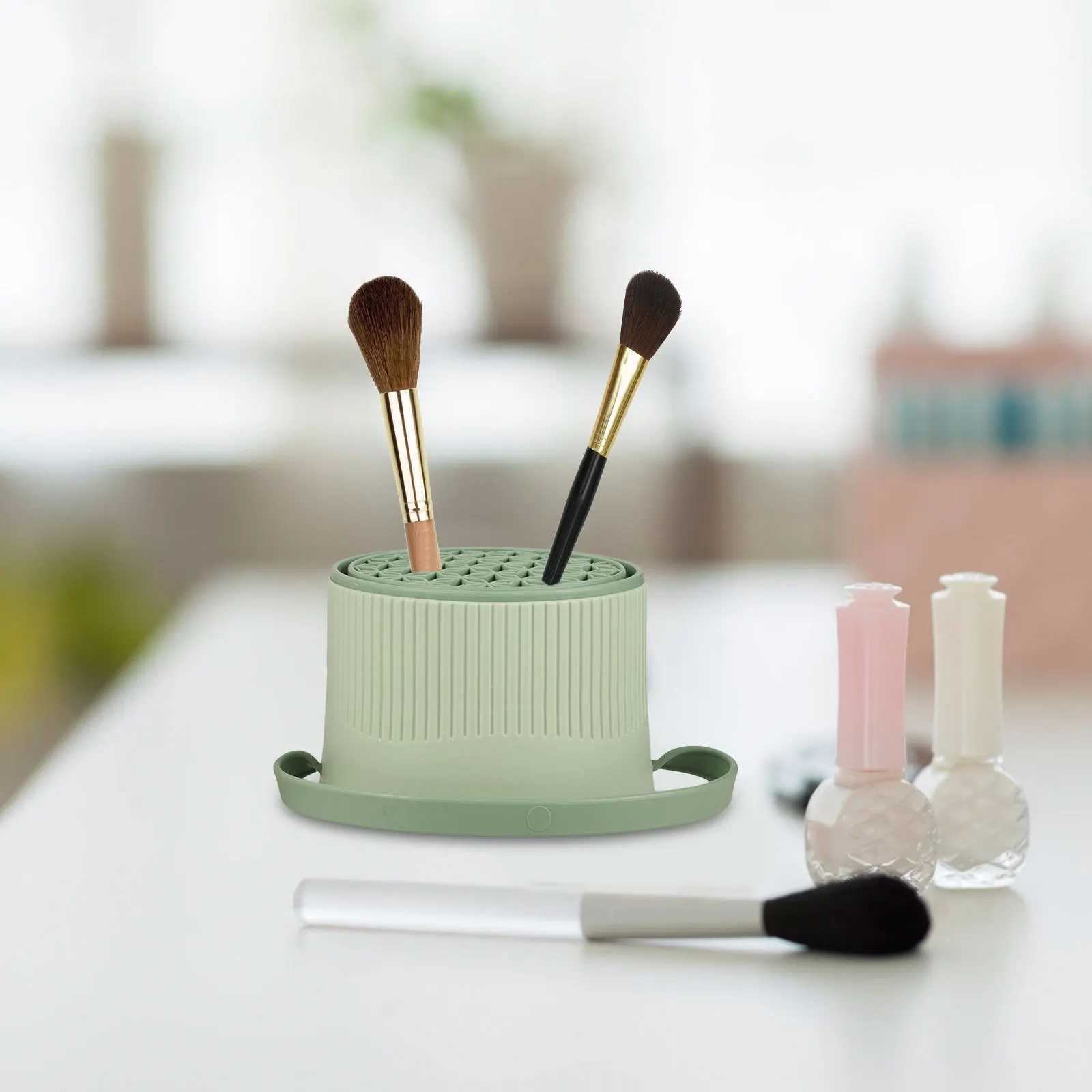 

Storage Box Small Size Lightweight Brush Cleaner For Makeup Tools Sponge Cleaning Box For Women Makeup Tool Organizer