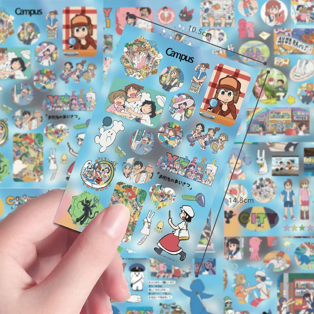 4/8Sheets Nichijou Anime Stickers Kawaii Girls Aioi Yuuko Sticker Laptop Notebook Luggage Wall My Ordinary Life Cartoon Decal