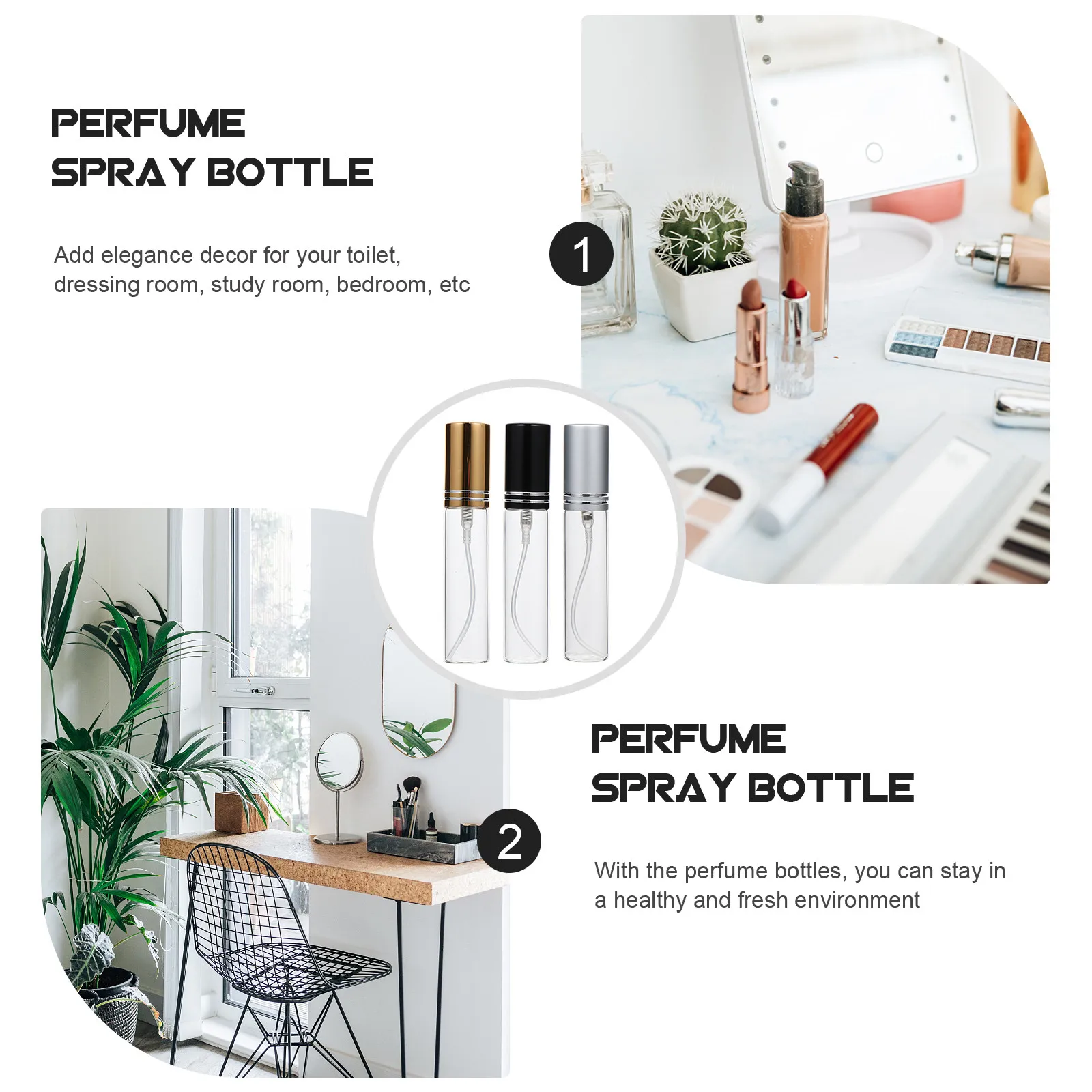 6Pcs Premium Portable Perfume Spray Bottles Lightweight Leakproof Travel Refillable Fine Mist Dispenser Hand Press Bottle Empty view 4
