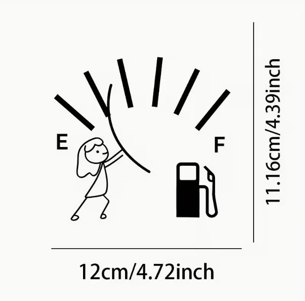 1 Piece of Fun Fuel Gauge Pointer Gas Cap Sticker, Scratch-Resistant, Waterproof, Sun-Proof, Easy to Apply, Leaves No Residue, Creative Decorative Sticker for Car and Truck Gas Caps