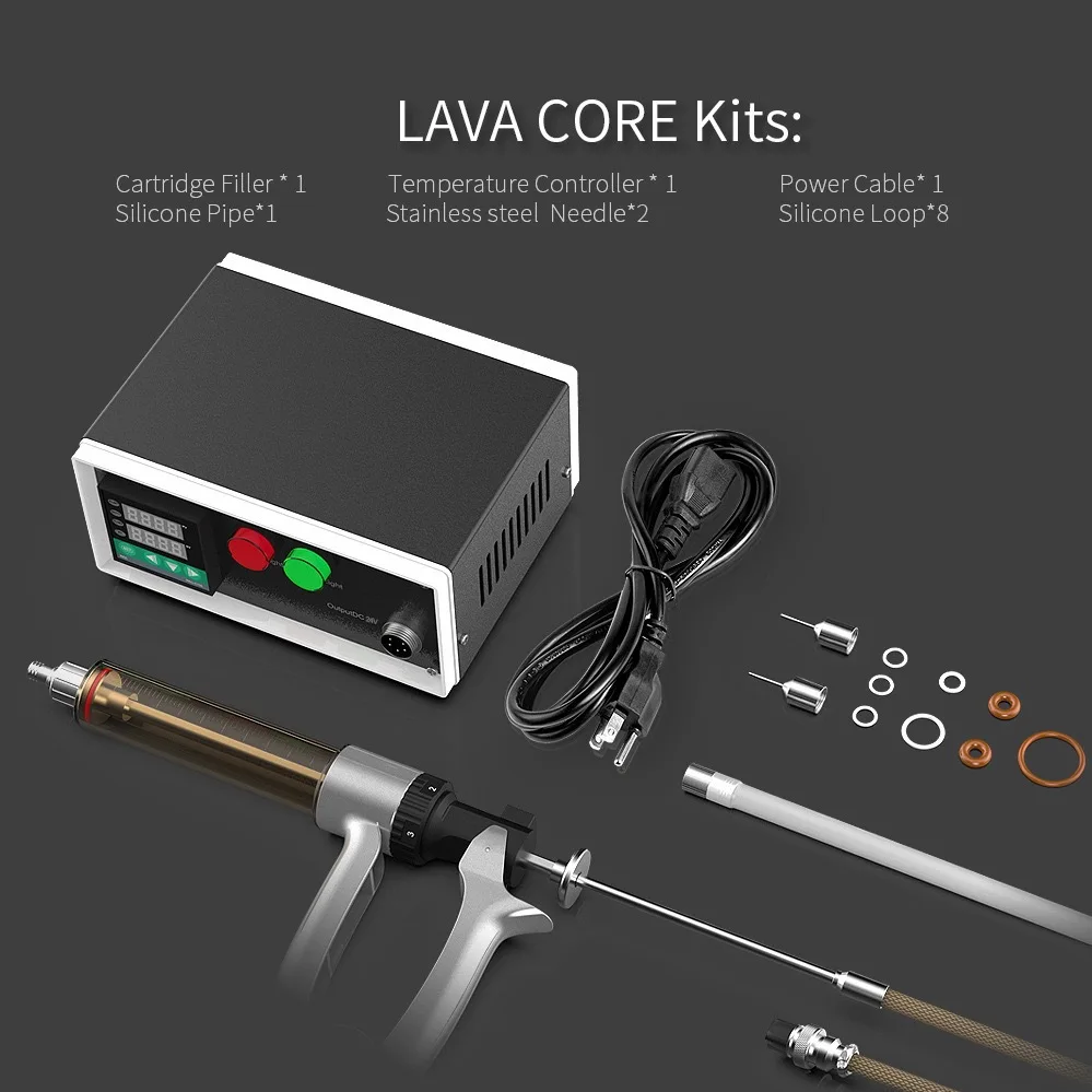 BBELL LAVA CORE Handheld Semi Automatic Oil Filling Machine Kit 25ml 50ml Injector for Cart Cartridge Filler Atomizer Gun Device