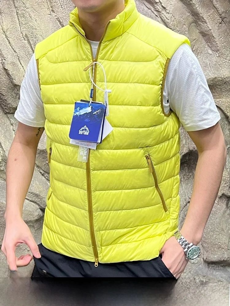 

Высококачественный уличный пуховый жилет, легкий, ветрозащитный, теплый, модный, с застежкой-молнией, цветная молодежная мода