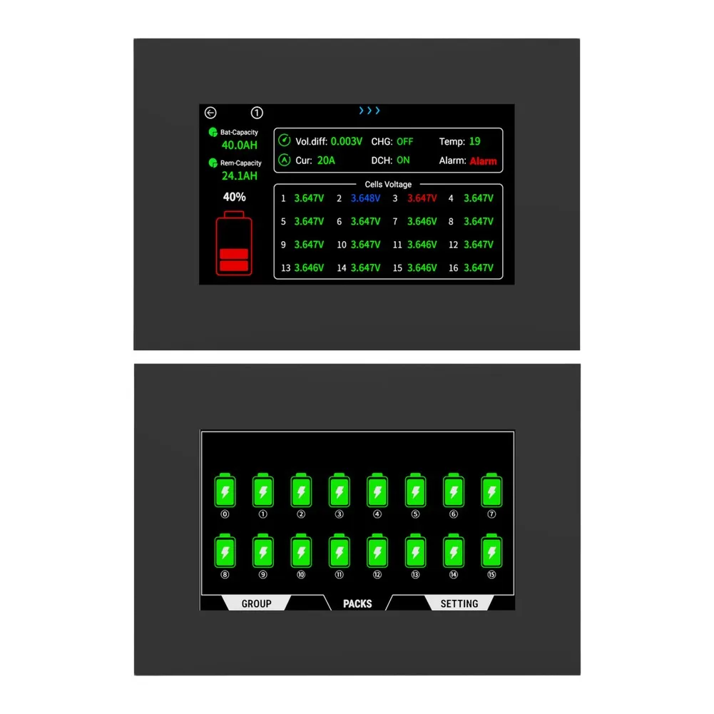 4.3 inch LCD Screen for BFor attery Monitoring with ReFor al-time VoltFor age Current CFor apFor acity ReFor adout
