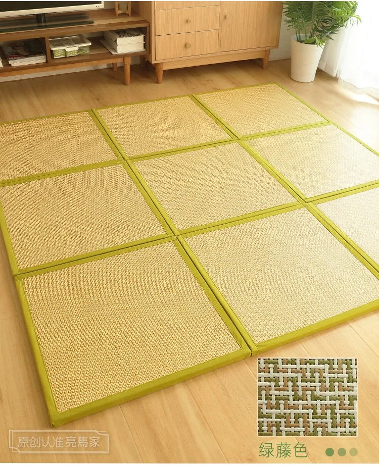 2021 Eco-friendly Puzzle consisting Rattan Tatami Mat Home Stitching Floor Mattress Summer Nap pad for beedroom Floor mattress