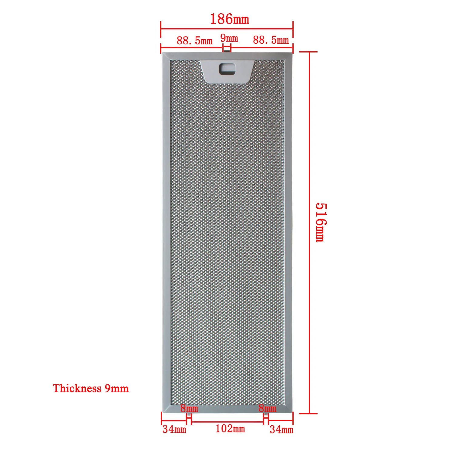 00660222 00660223 Cooker Hood Filter Set 516x166 + 516x186 mm Range Hood Grease Filter Kitchen Extractor Aluminium