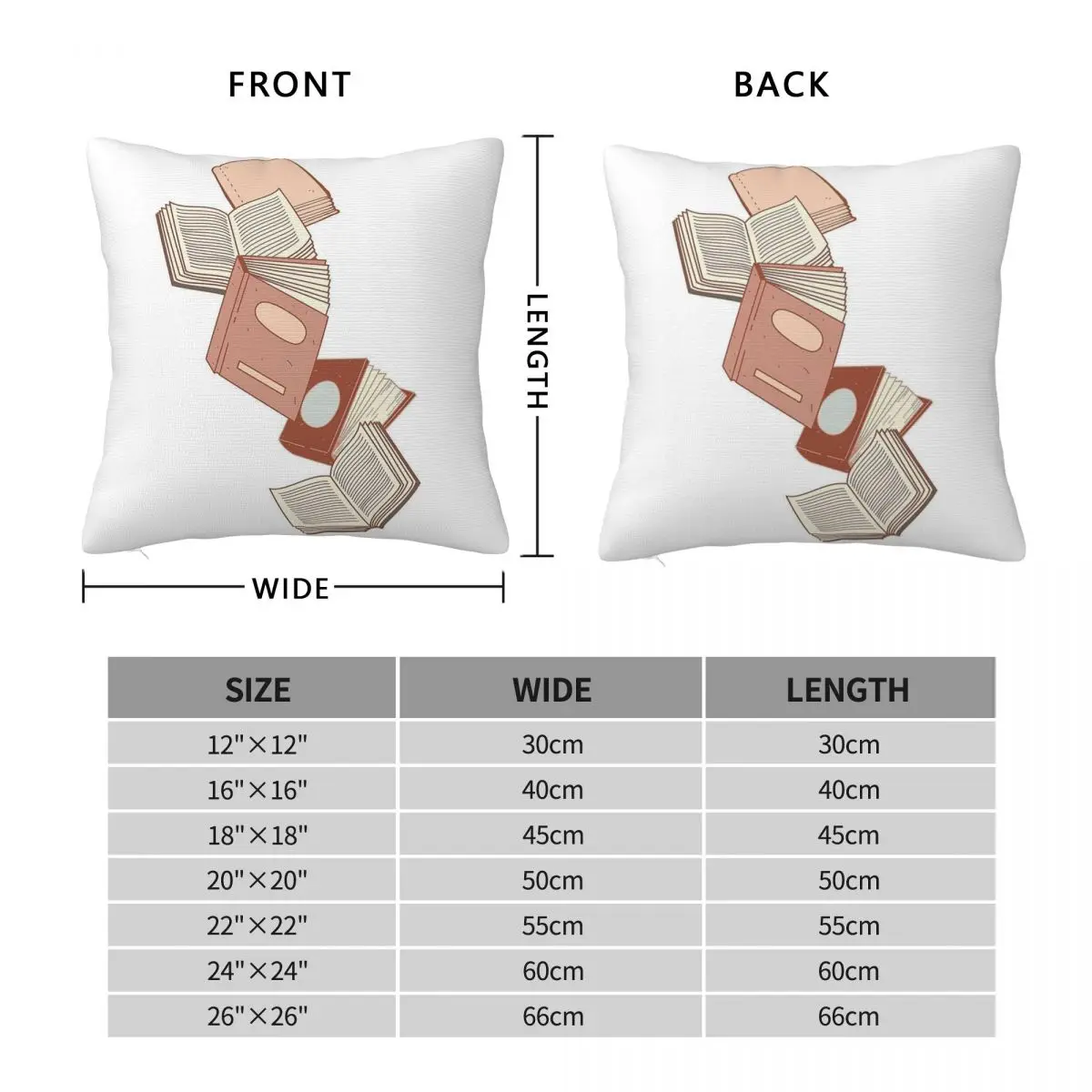 Raining Books Square Pillowcase Polyester Linen Velvet Printed Zip Decorative Throw Pillow Case Bed Cushion Case 18