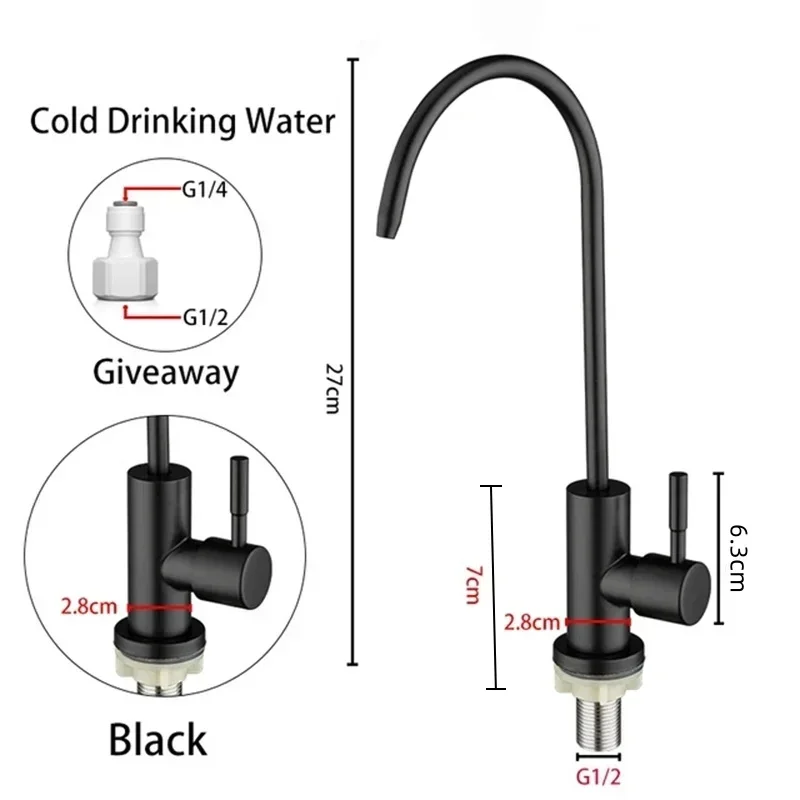 304 Stainless Steel Kitchen Water Purifier, Single Cooling Rotatable Water Purifier, Direct Drinking Water Faucet image 5