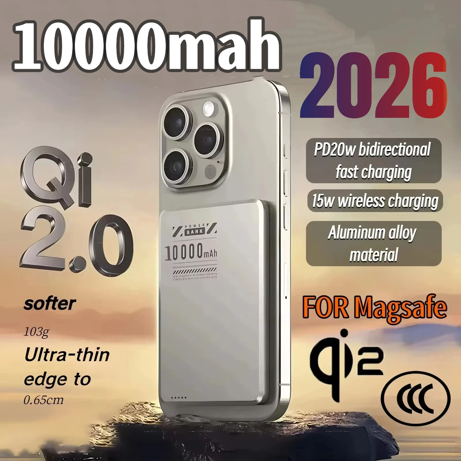 

Ultra Slim Magnetic Power Bank Qi2 Wireless Power bank Portable External Battery for Magsafe For iPhone 17 Samsung Huawei 2026