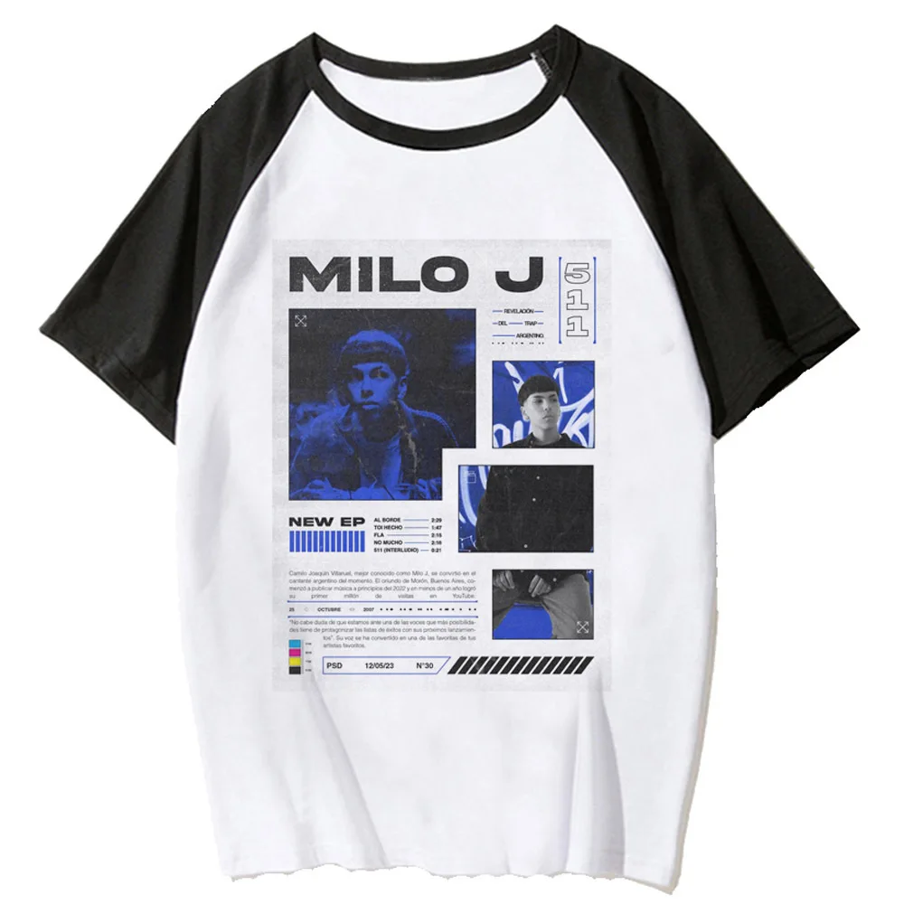 Milo j t shirt women Y2K manga summer t-shirts girl funny comic anime clothing