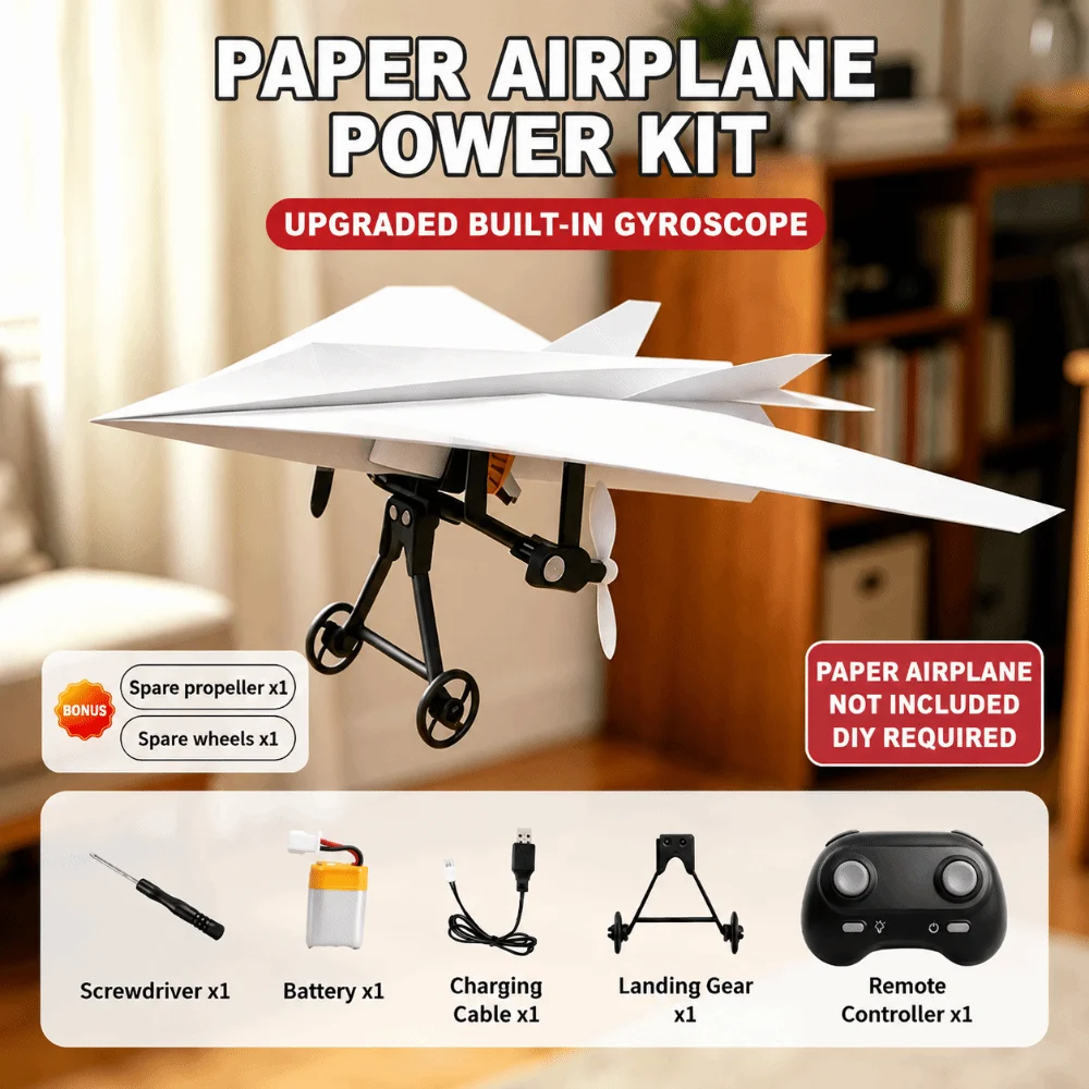 Lustiges DIY Papierflugzeug-Bausatz Faltbares Leichtgewicht Ferngesteuertes Flugzeug Elektrisch Betriebenes Flugzeugmodell Geschenk – Detail 3