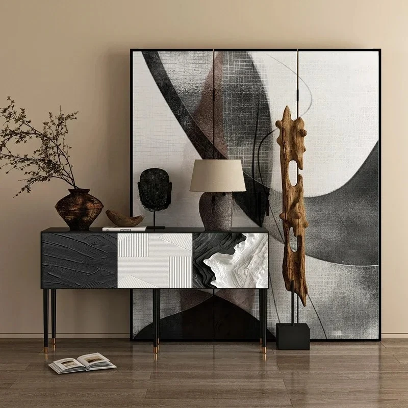 

A15 Simple and modern home entrance cabinet, living room storage and storage cabinet solid wood painted storage decorative cabin