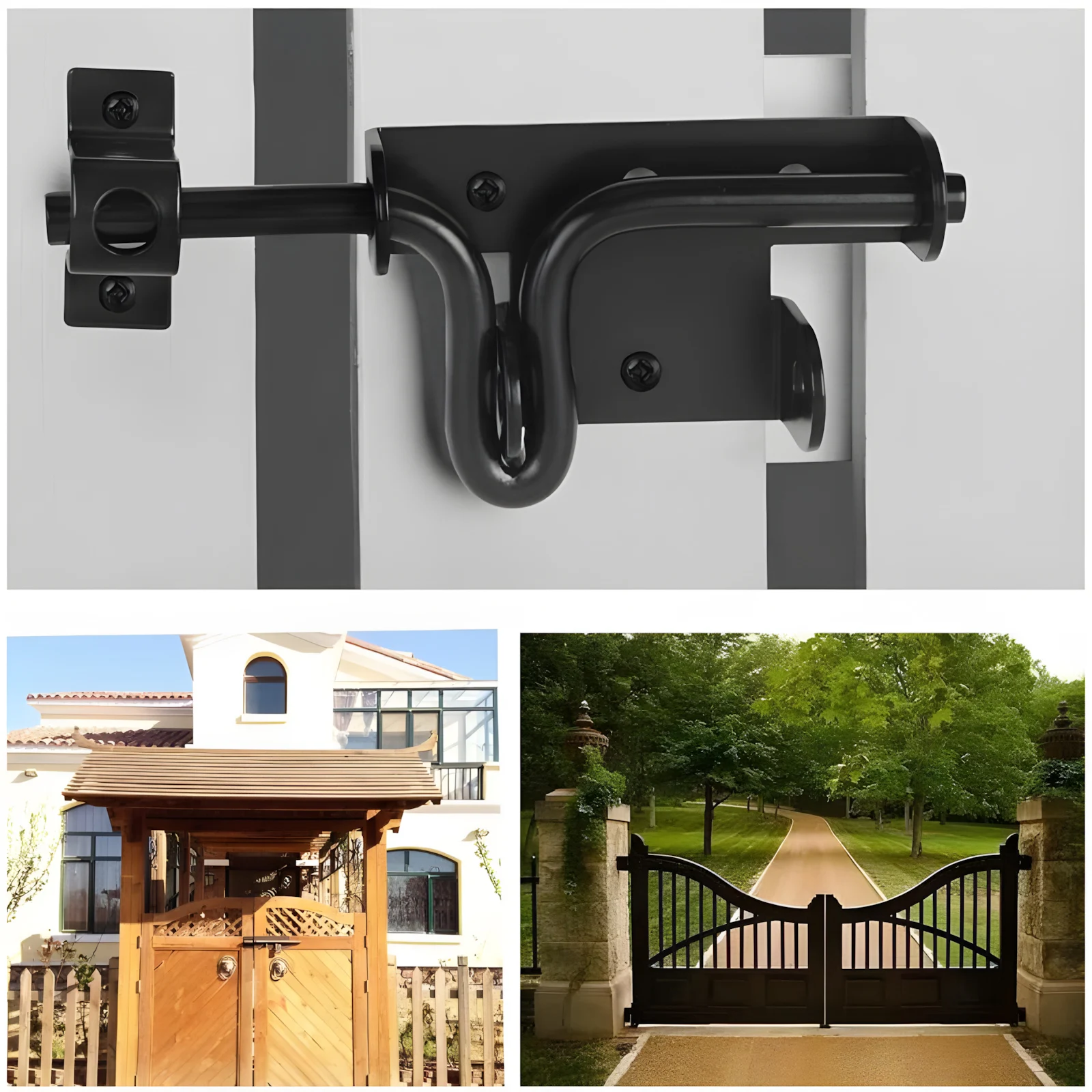 2 pcs Door Bolts 304 Stainless Steel Slide Bolt Gate Latch for Shed Door / Wooden Fence / Vinyl Door with Screw Sets