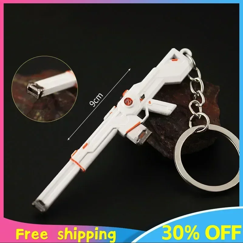 Porte-Clé Arme Fantôme Spectre en Métal de 9cm, Modèle de Jeu Reaver, Mitrailleuse Périphérique, Jouets Cadeaux pour Enfant