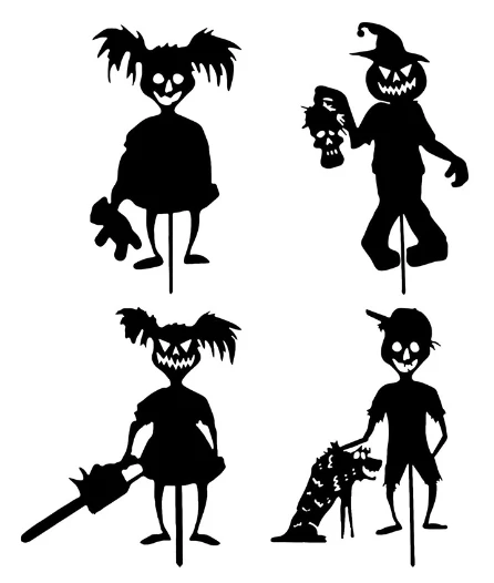 

Halloween Decor Mini Garden Stakes With Silhouette Cutouts Party Puppy Party Decorations for Girls