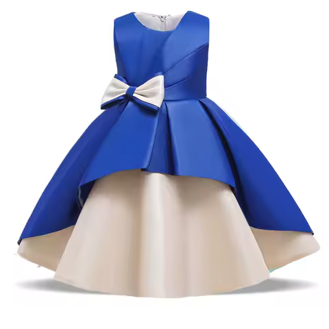 Elegant Bow Wedding Girls Dress Prom Kid Party Princess Dresses For Girl Bridesmaid Red Christmas Evening New Year Dress Vestido