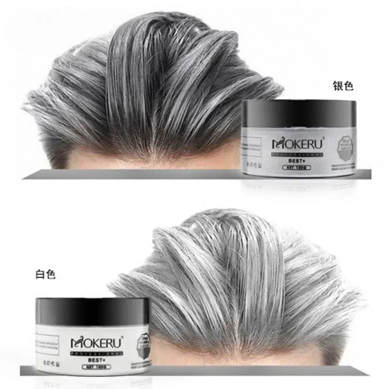 Marcino Granny-arcilla para el cabello gris para hombre, cera para el cabello de color moldeadora de larga duración, arcilla de Color desechable multicolor, estilismo versátil