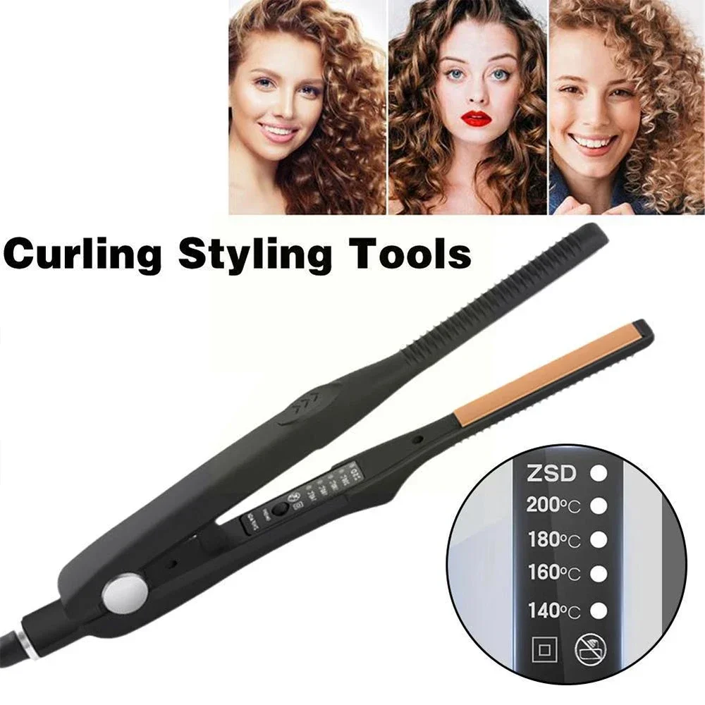 2 In 1 Hair Straightener and Curler Small Flat Straightening Iron Mini Fast Heating Ceramic Ultra Thin 2 in 1 Hair Styler Tool