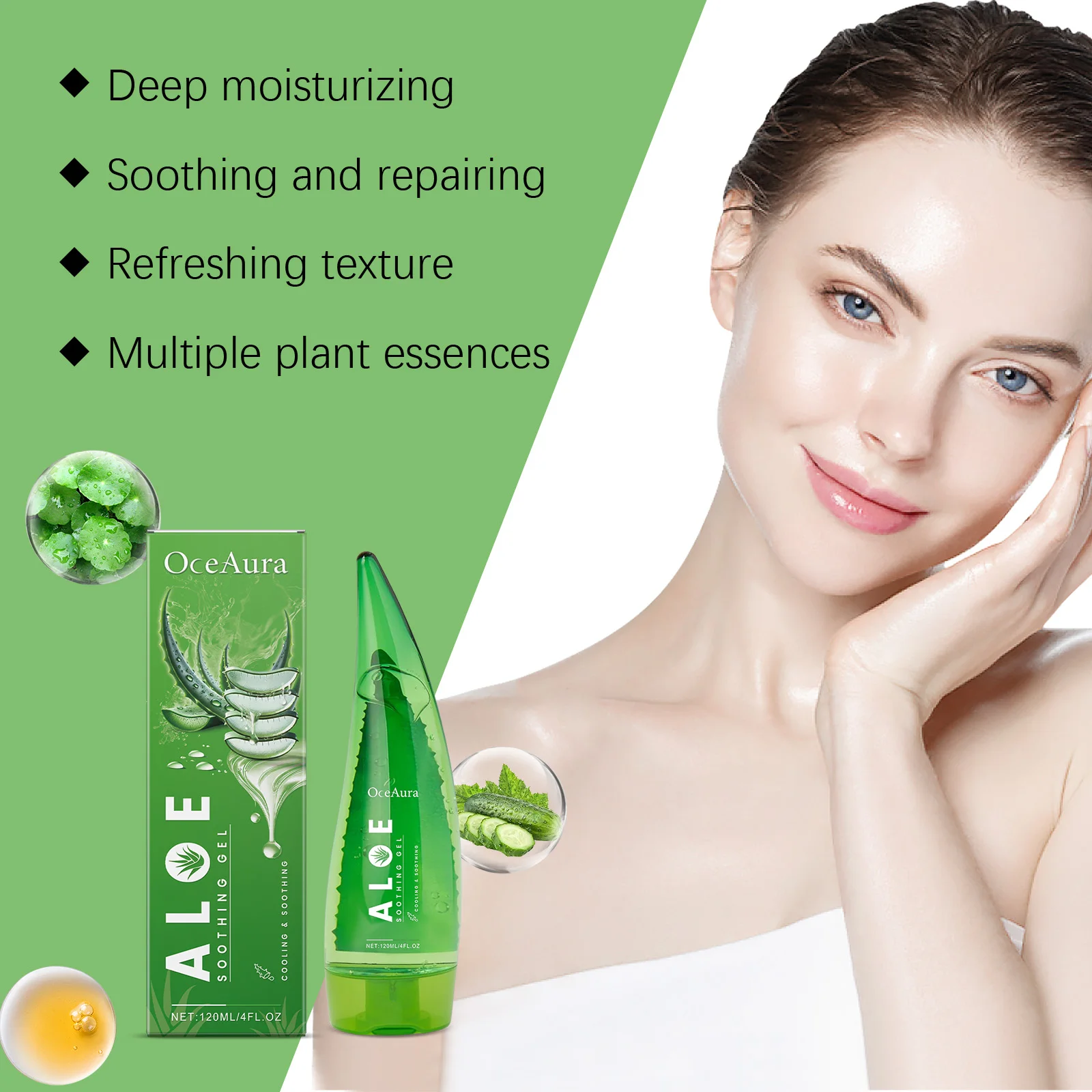 Aloe Vera Facial Moisturizer Anti-Wrinkle Cream Deep Hydration Serum for Face Skin Beauty Soothing Gel