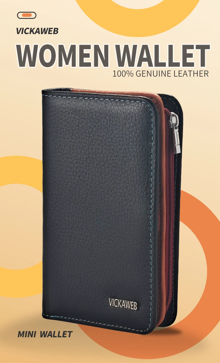 VICKAWEB Damen-Geldbörse, klein, kurz, aus echtem Leder, Damen-Geldbörse mit festem Verschluss, Damen-Geldbörsen, Mini-Geldbörsen und Geldbeutel für Damen – Detail 1