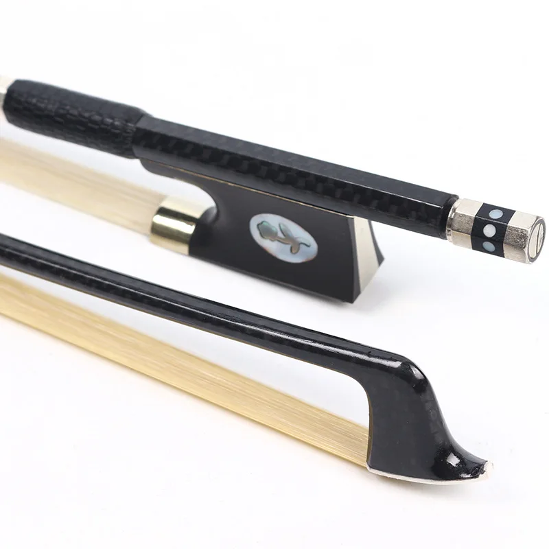 Carbon Fiber Violin Bow, Grid Pattern, High-Quality Musical Instrument Accessory, Durable and Flexible