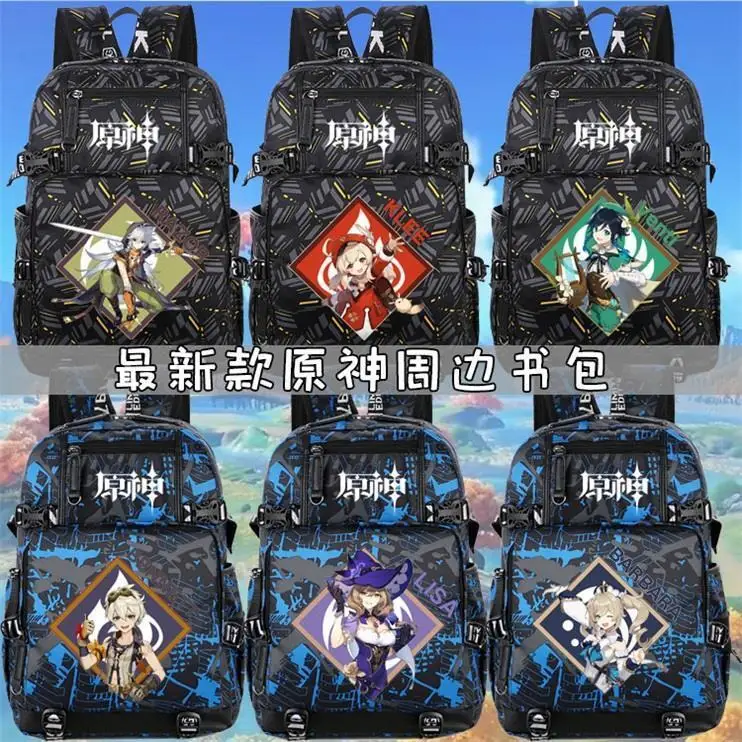 

Genshin Impact Game Merchandise Tao Hu Tang Master Anime Double Shoulder Backpack For Boys Girls High And Elementary School A