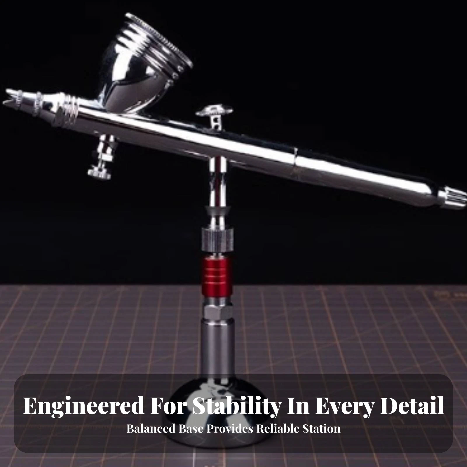 Airbrush Stand with Weighted Base Heavy-Duty Metal Airbrush Holder Stable Sleek for Model Painters, Painting Station