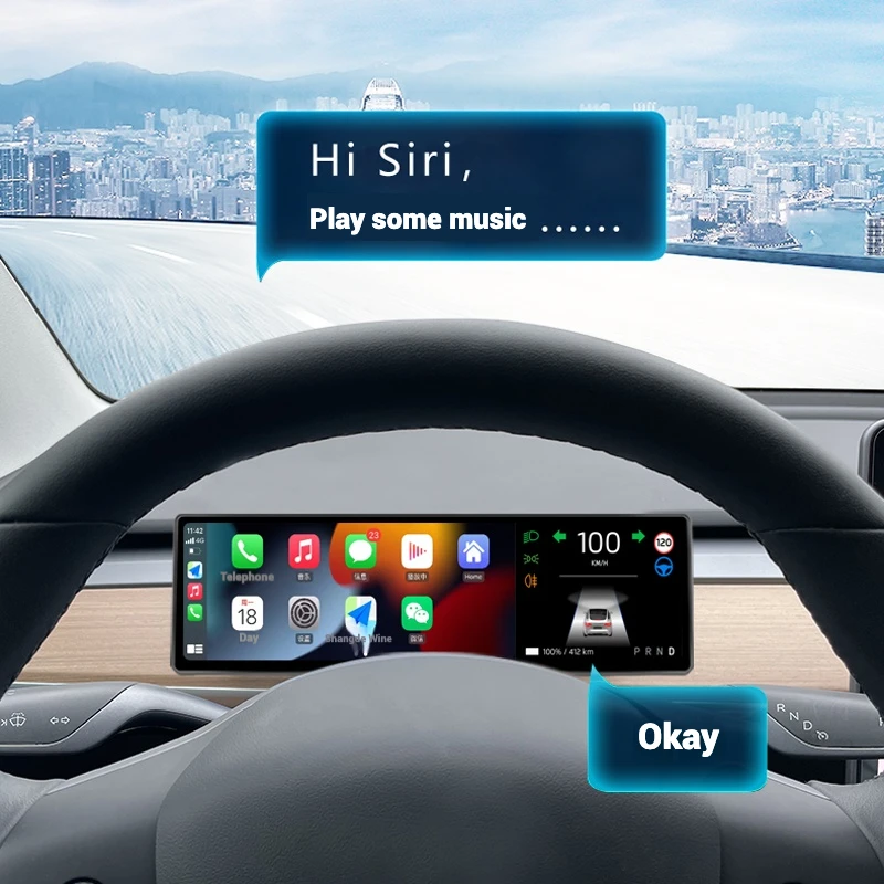 Sistema Linux da 8,8" per cruscotto auto Tesla Touch Display HUD Funzione Bluetooth per accessori auto Tesla Model Y/3