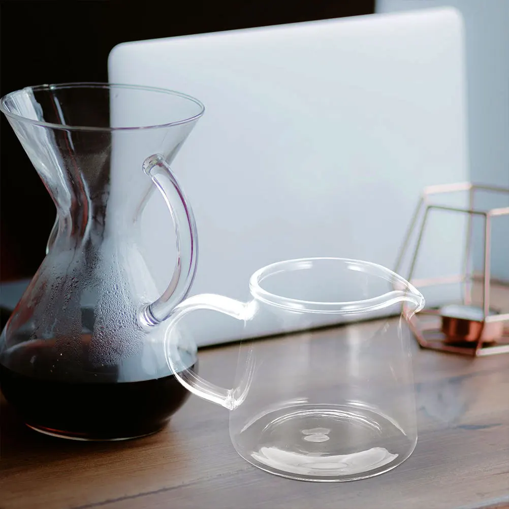 

Glass Creamer Pitcher Coffee Milk Cup Transparent Small Pitcher Smooth Nozzle Ergonomic Handle Ideal for Kitchen Coffee Bar