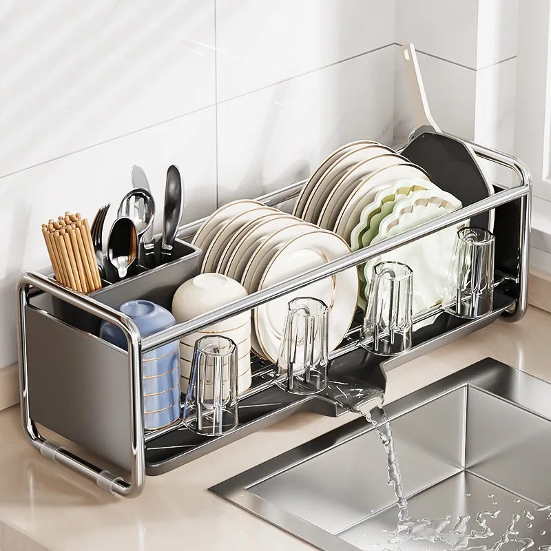 Dish Drying Rack Bowl Drainer Over Sink Drainer Draining Rack Organizer Kitchen Sink Basket Tableware Narrow Cup Holder Shelf