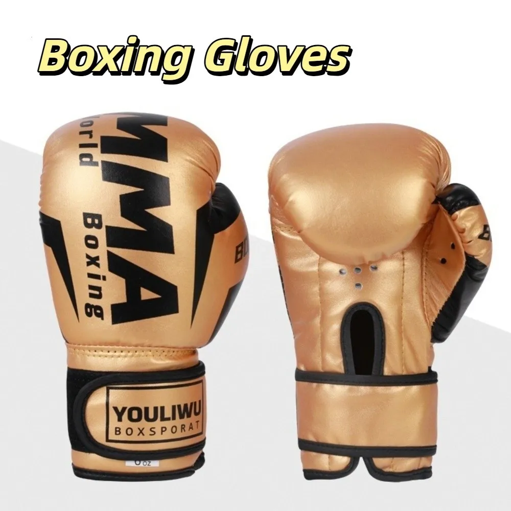 

PU Leather Boxing Gloves Breathable Sponge Padding Kickboxing Gloves Protective 6oz 10oz Punching Training Gloves Kicking Mitts