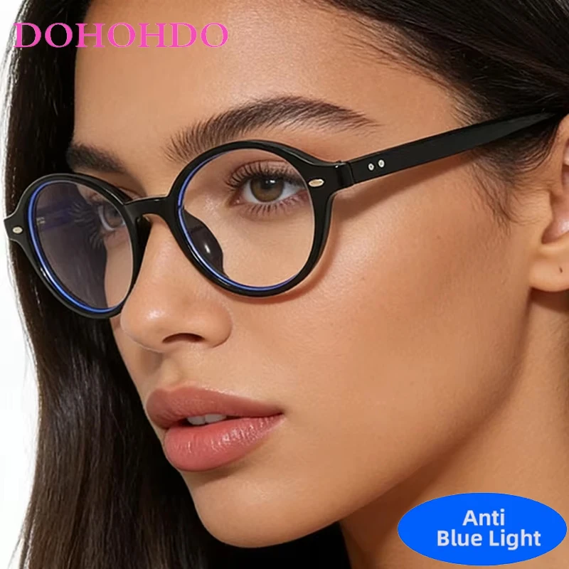 

2025 Rice Nail Oval Small Frame Retro Female Glasses Anti-blue Light Eyeglasses Eye Protection Ladies Optical Spectacle Eyeglass