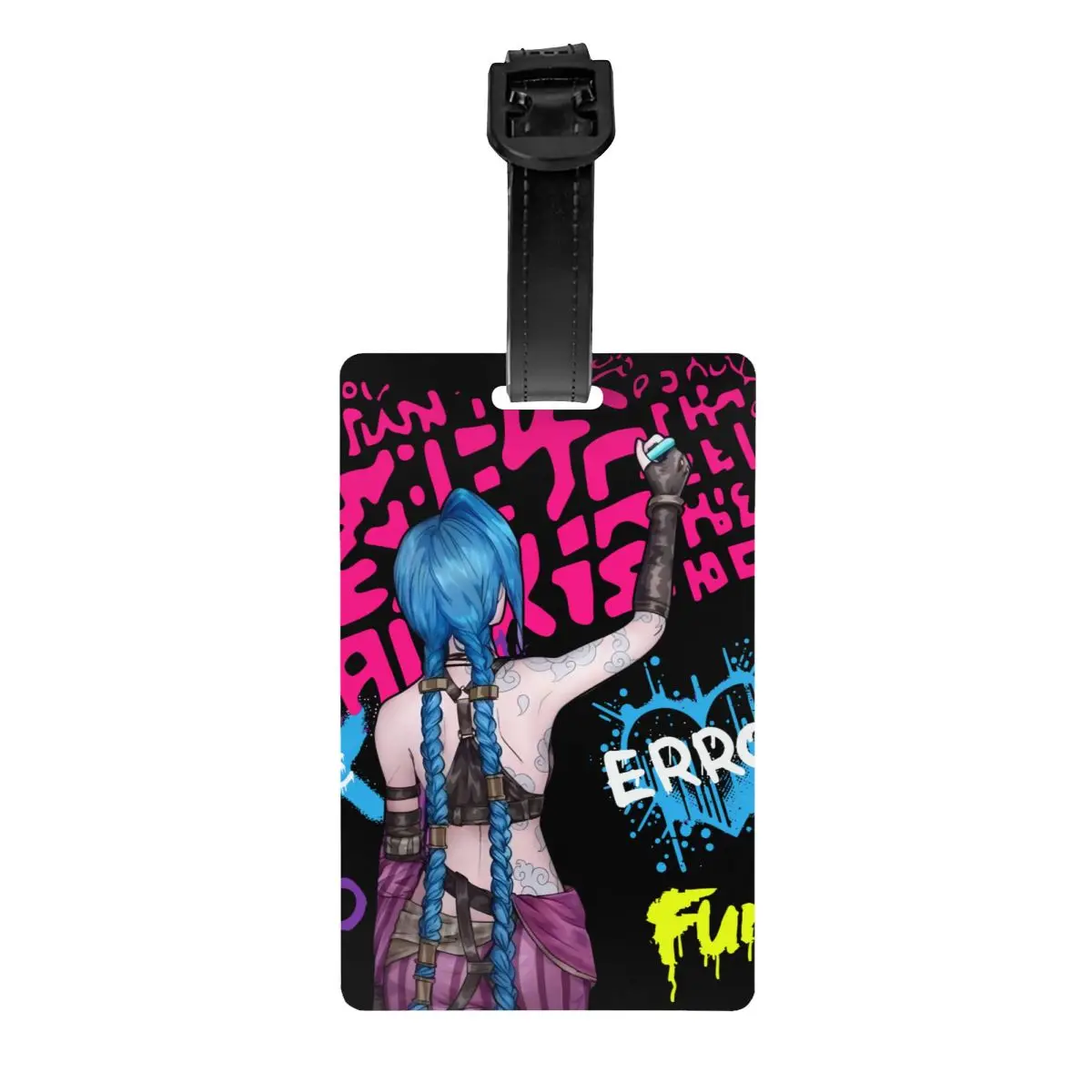 

Hot Anime Arcane Jinx Luggage Tag for Travel Suitcase Privacy Cover ID Label