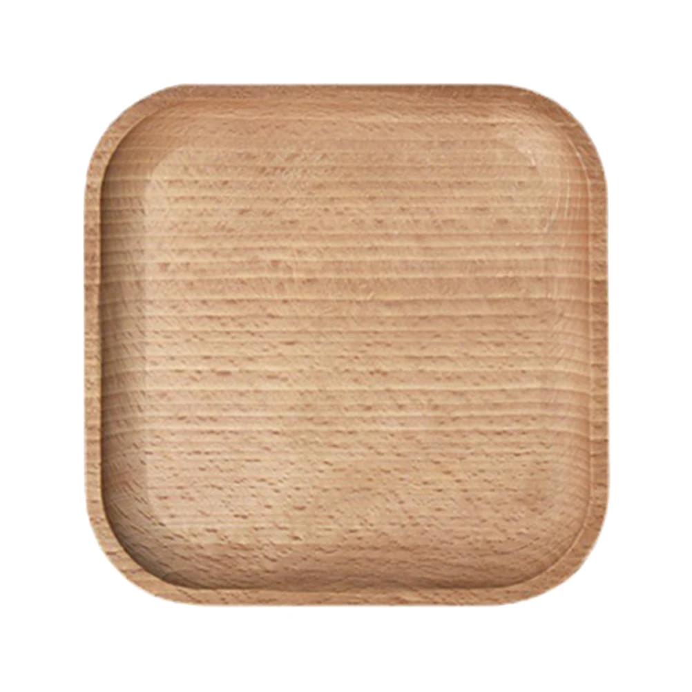 

Reusable Sweet Dessert Tray Wooden Appetizer Plates Square Party Serving Platter Snack Food Photography Props Farmhouse Style