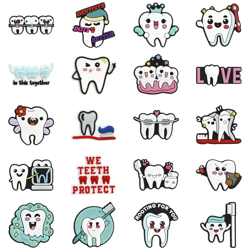 

Shoe Charms for Crocs Accessories Teeth Shoes Charm for Croc Decorations Pins Men Accessory Jeans Woman Clogs Clips Badges
