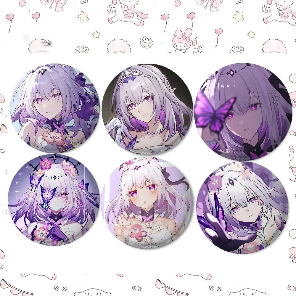 Game Cartoon Castorice Badges Peripheral Lapel Pins Tinplate Round Brooch For Shoulder Bag Accessories Souvenir Gifts