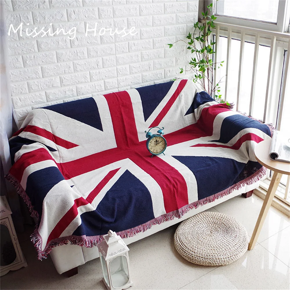 

UK British Flag Union Jack Designer Sofa Cover Chair Lounge Throw Blanket Tapestry Bedspread Outdoor Beach Sandy Towel Cape