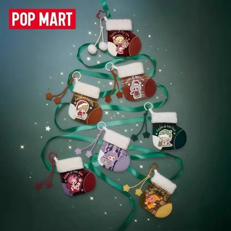 Tcv Popmart حقيبة صغيرة أبل من سلسلة عيني صندوق أعمى قلادة صندوق غامض عيد الميلاد الجوارب الديكور شجرة عيد الميلاد فتاة هدية