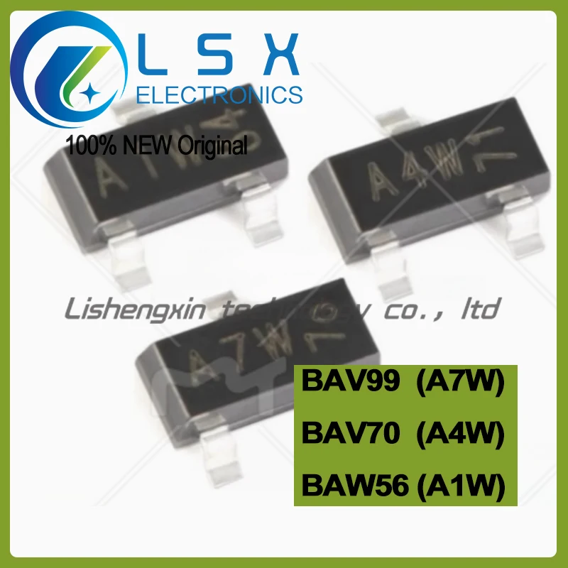 

20pcs BAV99 BAV70 BAW56 SOT-23 Silkscreen A7W/A4W/A1W New and Original
