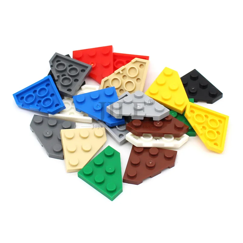 30pcs Moc Wedge Plate 3x3 Cut Corner 5 Sides 6 Holes 2450 DIY Enlighten Building Blocks Bricks Compatible with Assembles Parts