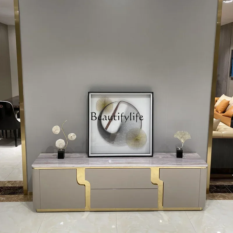 

ld 38 Italian light luxury TV cabinet living room simple floor audio-visual cabinet