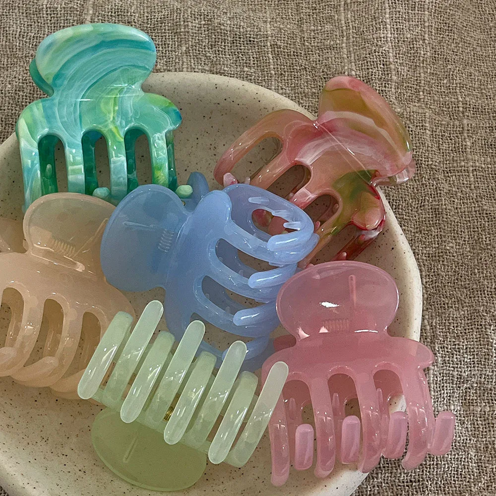 High Quality PC Mini Shark Hair Claw Clips Gradient Jelly Transparent Hair Jaw Clamp Women Back Head Daily Hair Accessories - view 3