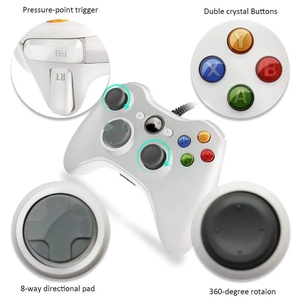 وحدة تحكم ألعاب سلكية لـ Xbox ، لوحة تحكم Joypad للفوز 7 ، 8 ، 10 ، عصا تحكم PC ، لوحة ألعاب ماندو