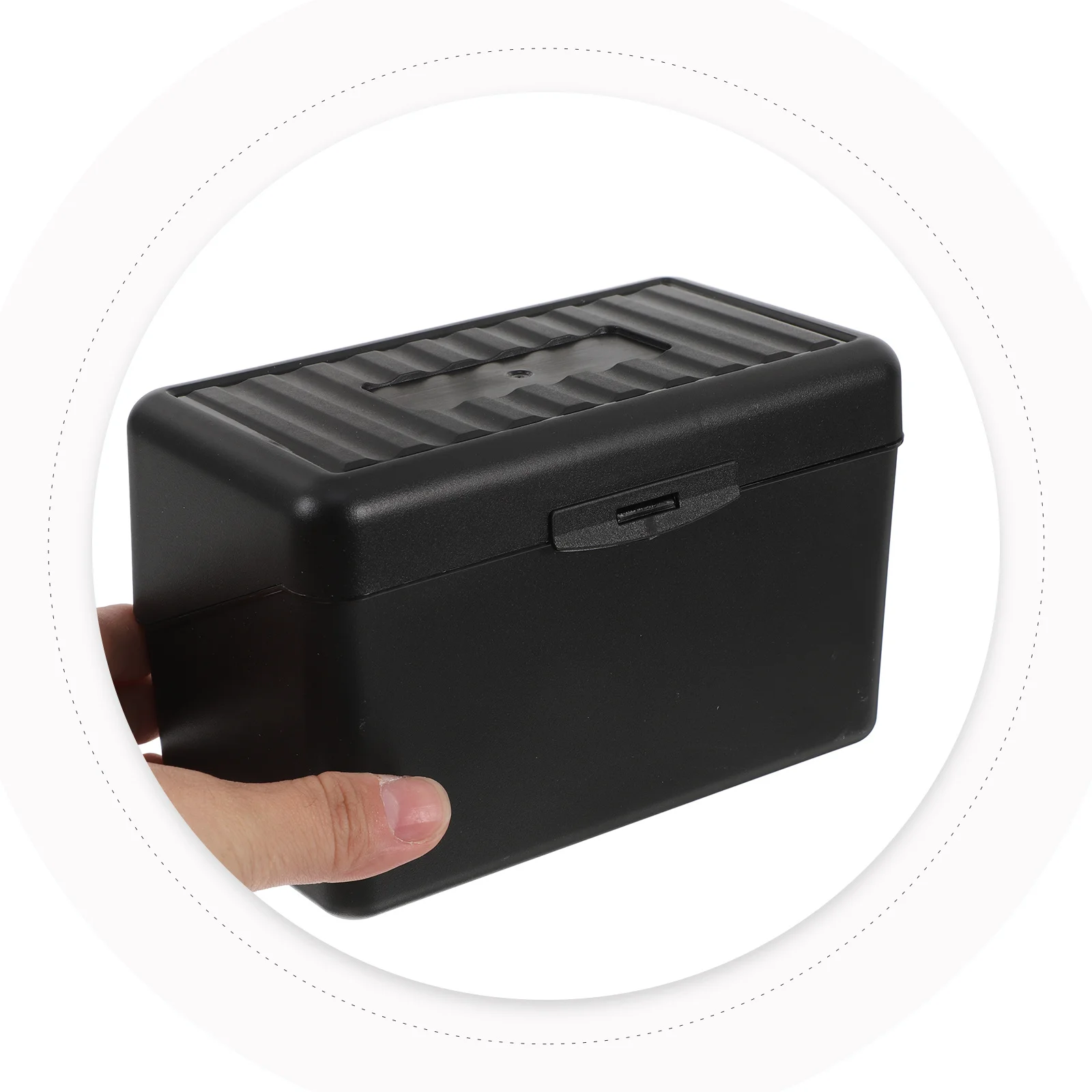 1 Set Desktop Notecard Storage Box 5.7X3.5X3.1Inch Plastic Index Card Organizer With Locking Lid Compact Flashcard Holder For
