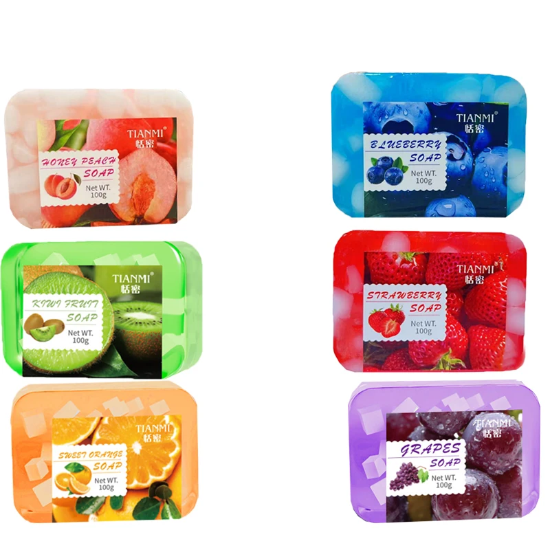 6 مجموعات من الصابون المصنوع يدويًا بنكهة الفاكهة، مع 6 نكهات مختلفة للاختيار من بينها، بما في ذلك البرتقال الحلو والتوت والكيوي وما إلى ذلك، #3