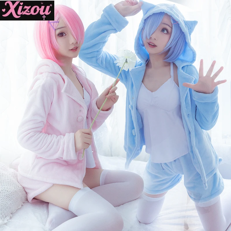 

Japanese Otaku Cosplay Costume Female Cute Cat Pajamas Soft Girl Sweet Hooded Spring and Autumn Cosplay Costumes Sets for Women