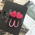 2pcs rose red heart