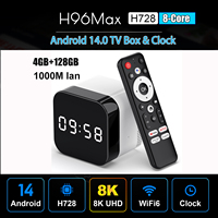 H96 MAX Android 14 TV Box Octa 8 Core Allwinner H728 8-Core 1000M Lan 8K Output 2.4G 5G Wifi6 BT5.0 Voice Remote 32G 128G