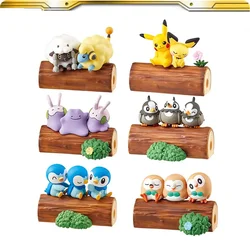Original Pokemon Wooloo Rowlet Piplup Starly Friendship Stump Full Range Miniature Scene Action Figure Model Gift