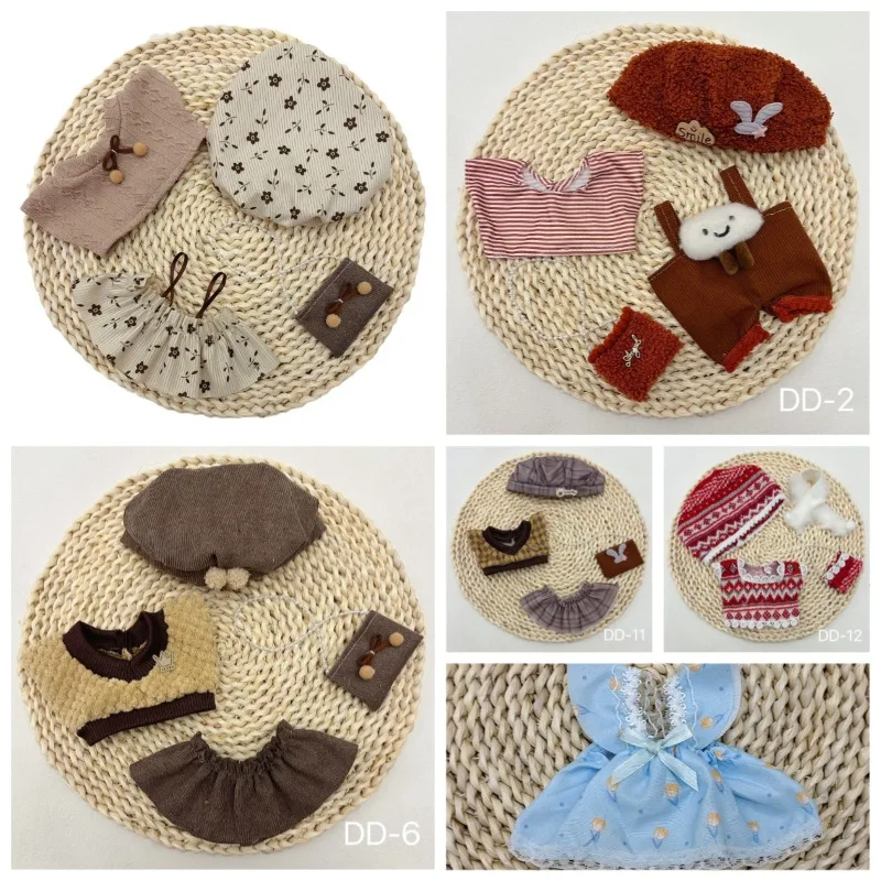 

20 cm cotton doll skirt plush doll dress skirt fashion with hat accessories skirt used for doll decorative skirt Lolita suit.